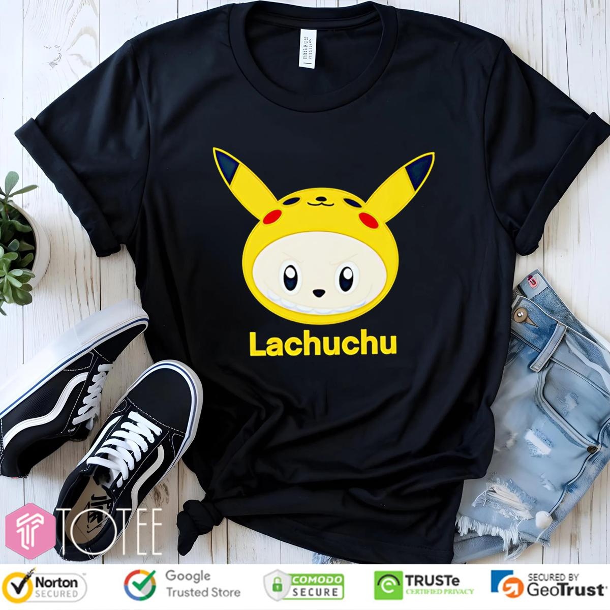 Lachuchu Parody Pikachu Labubu Pokemon T-shirt 1