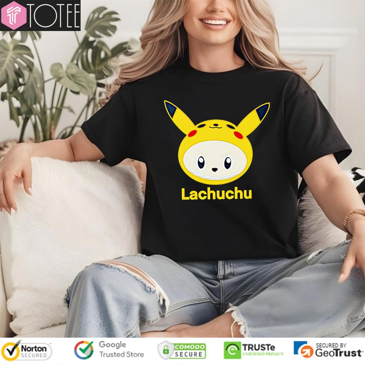 Lachuchu Parody Pikachu Labubu Pokemon T-shirt 4
