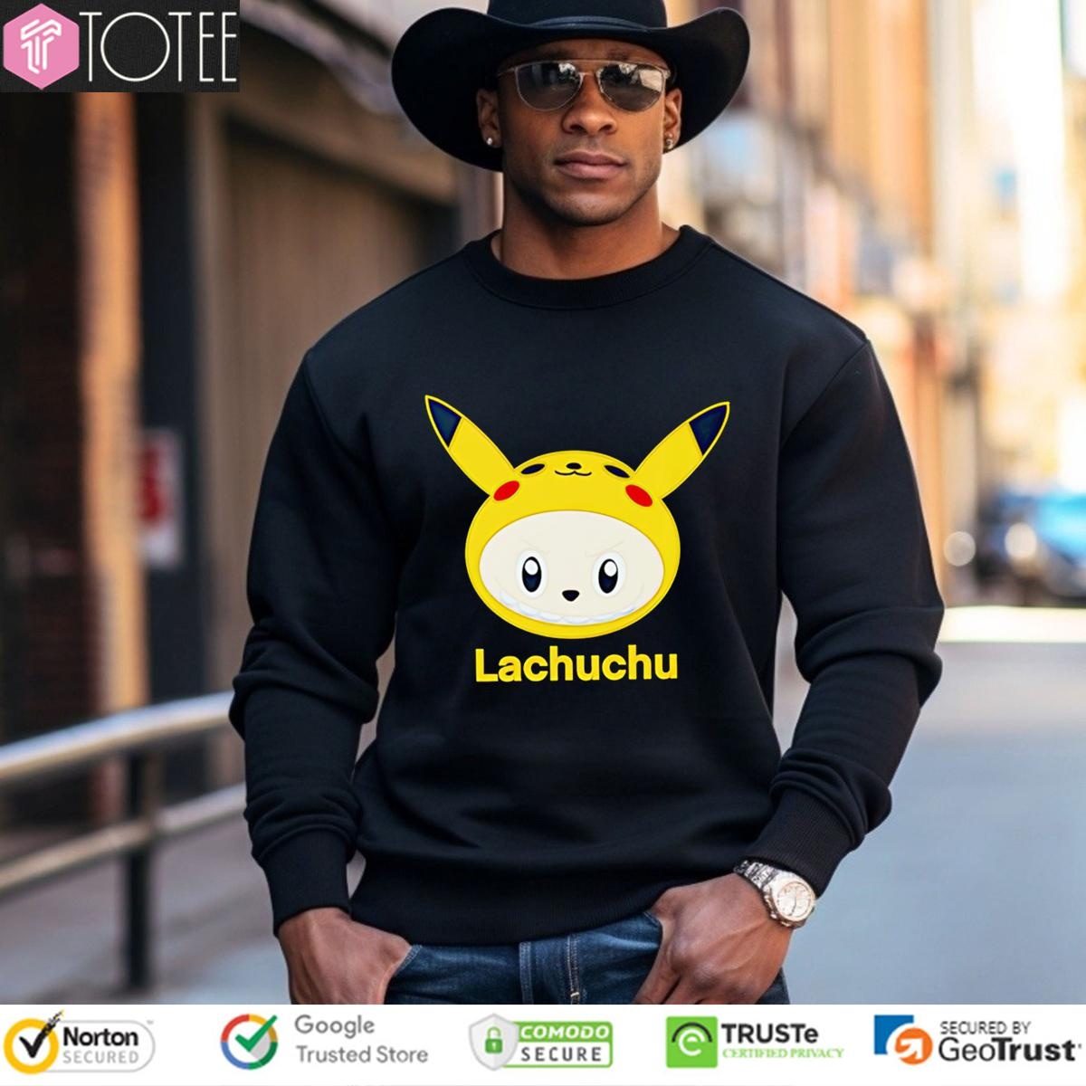 Lachuchu Parody Pikachu Labubu Pokemon T-shirt 3