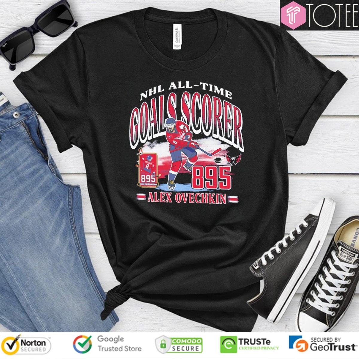 Nhl All-Time Goals Scorer Alex Ovechkin 895 Washington Capitals Hockey T-shirt