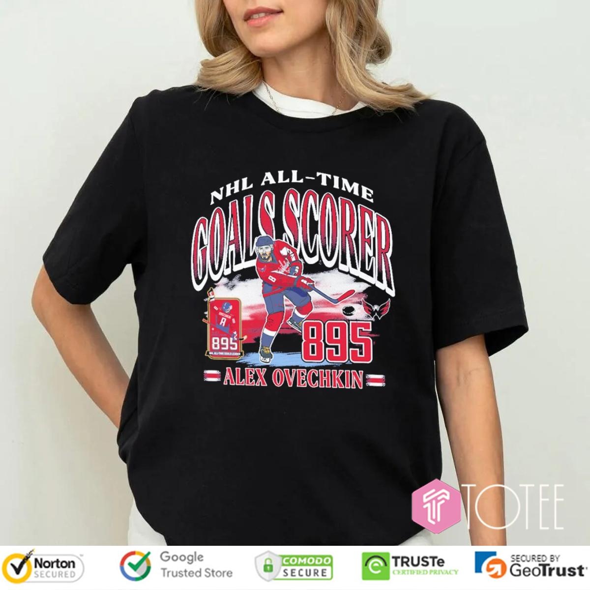 Nhl All-Time Goals Scorer Alex Ovechkin 895 Washington Capitals Hockey T-shirt 4