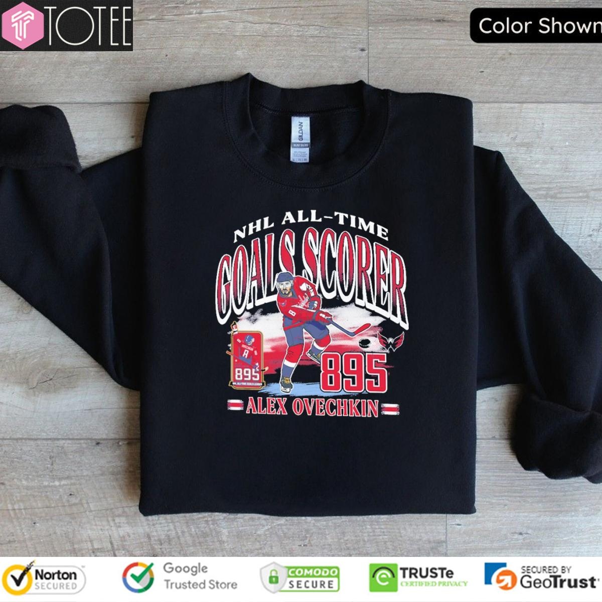 Nhl All-Time Goals Scorer Alex Ovechkin 895 Washington Capitals Hockey T-shirt 3