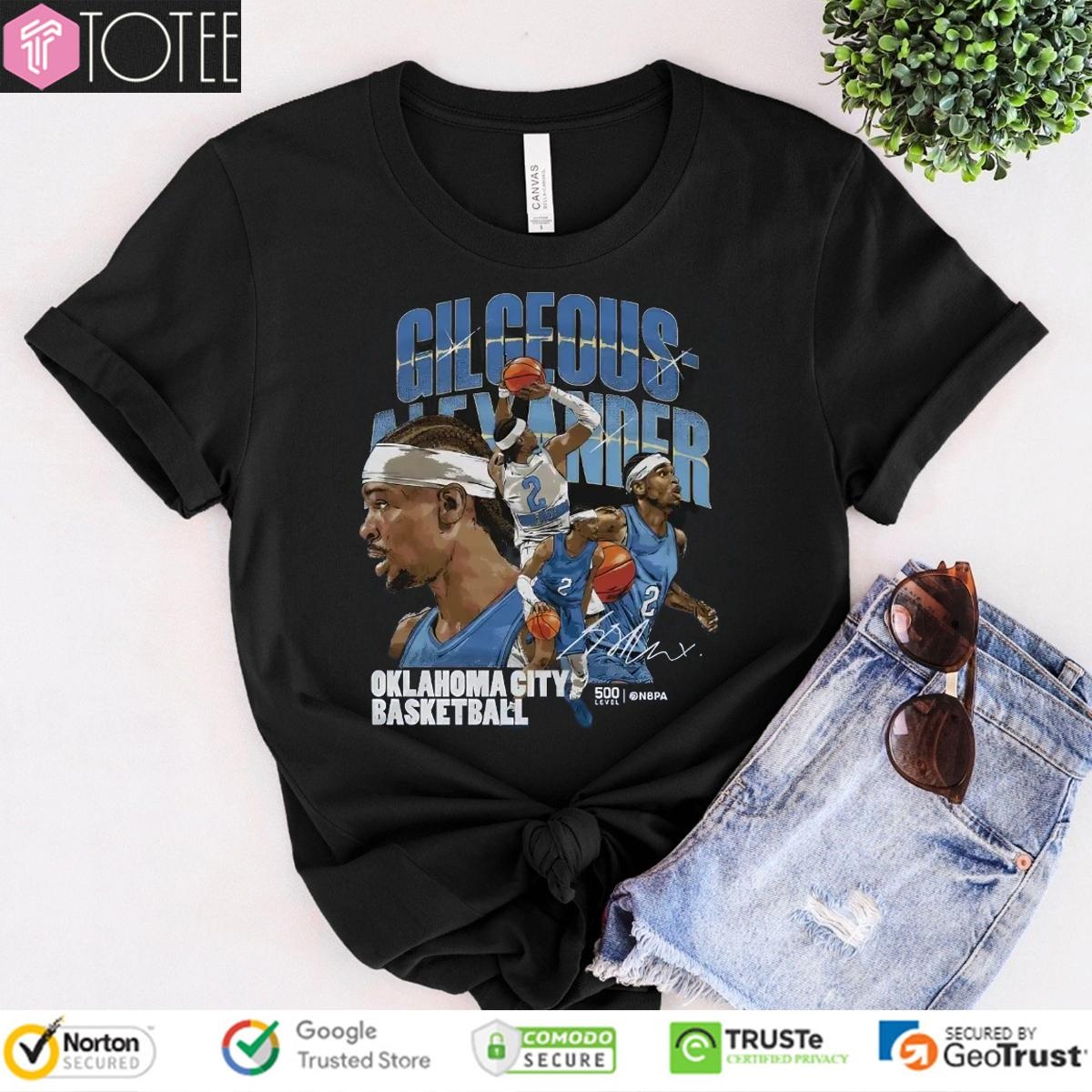 Shai Gilgeous-Alexander Oklahoma City Thunder Basketball Signature T-shirt 1