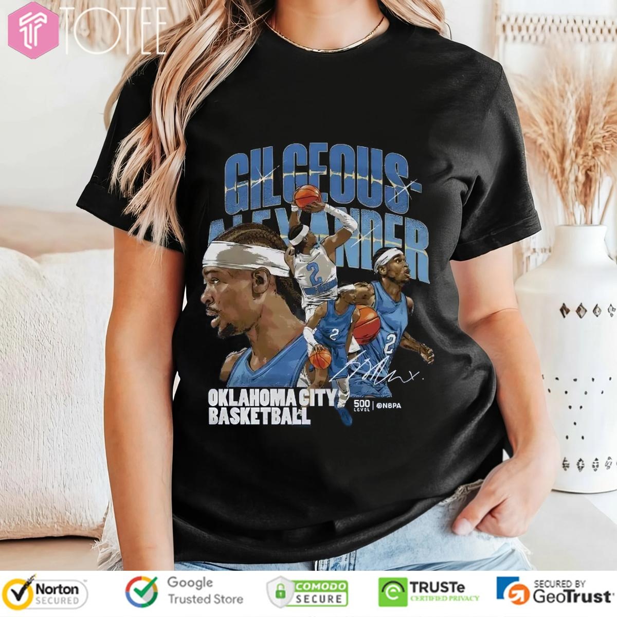 Shai Gilgeous-Alexander Oklahoma City Thunder Basketball Signature T-shirt 4
