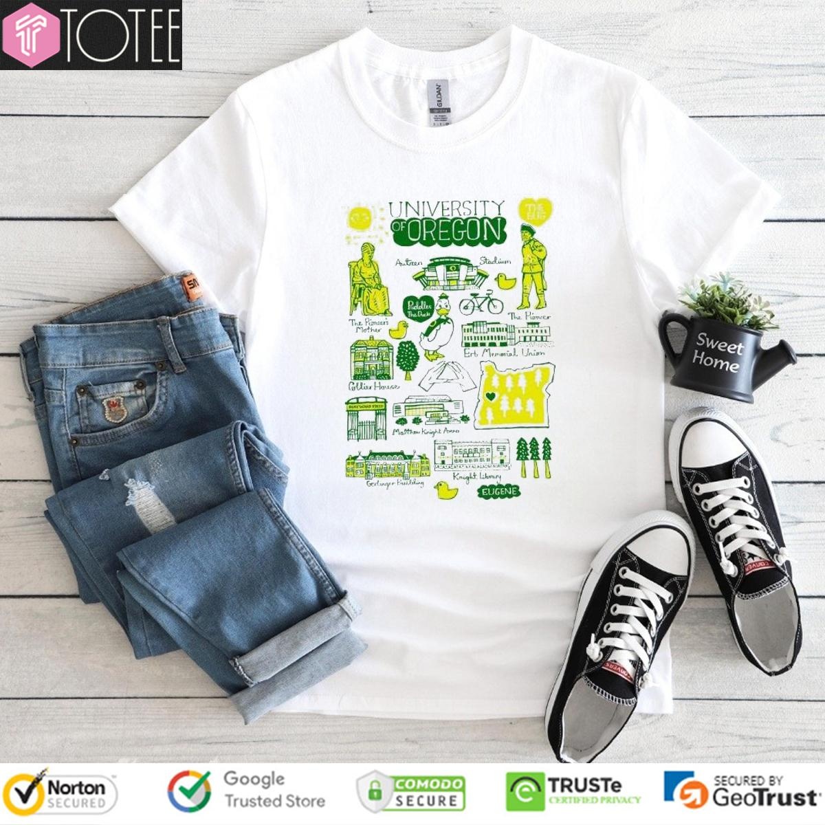 University Of Oregon Ducks Art Illustration T-shirt