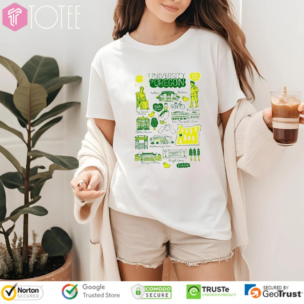 University Of Oregon Ducks Art Illustration T-shirt 4