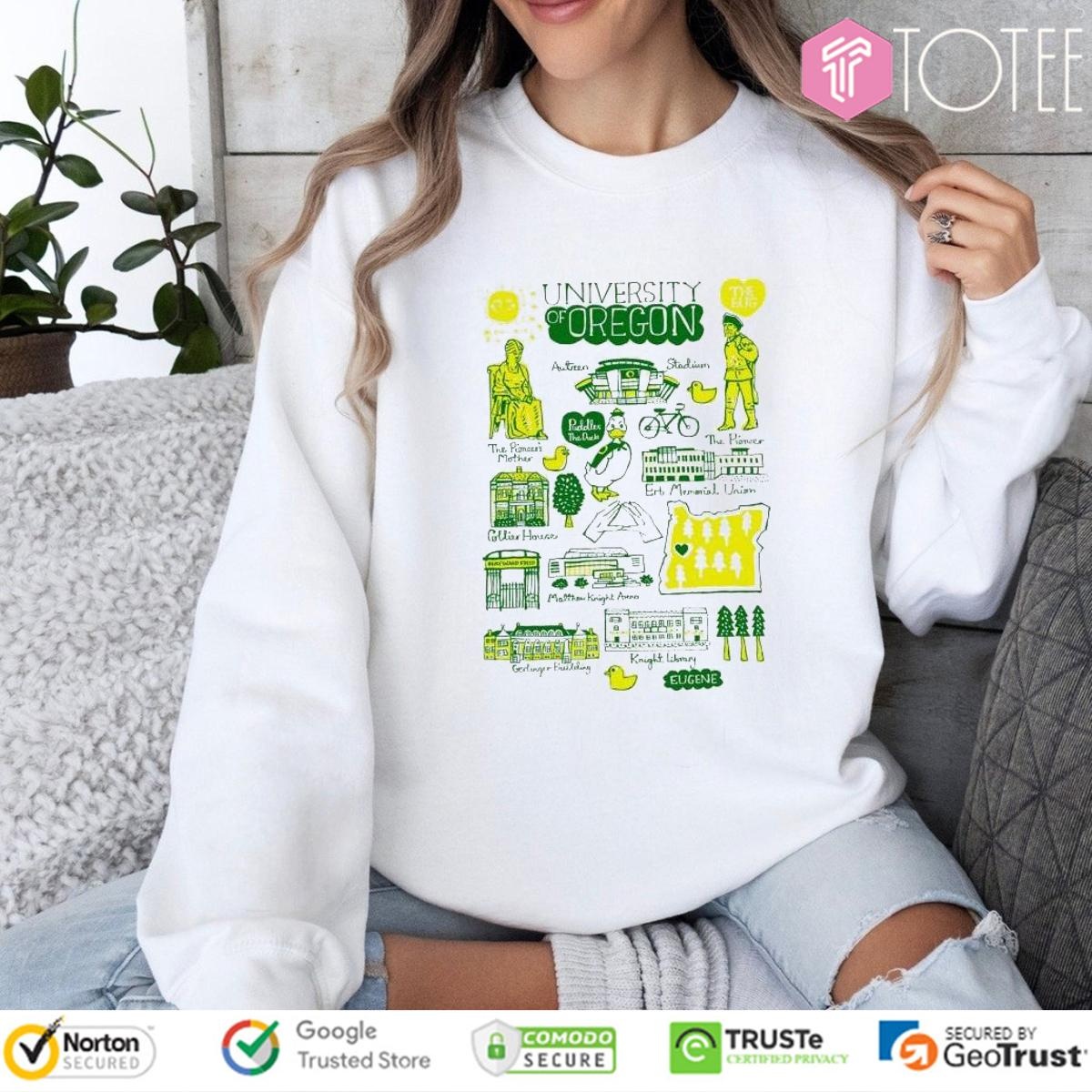 University Of Oregon Ducks Art Illustration T-shirt 3
