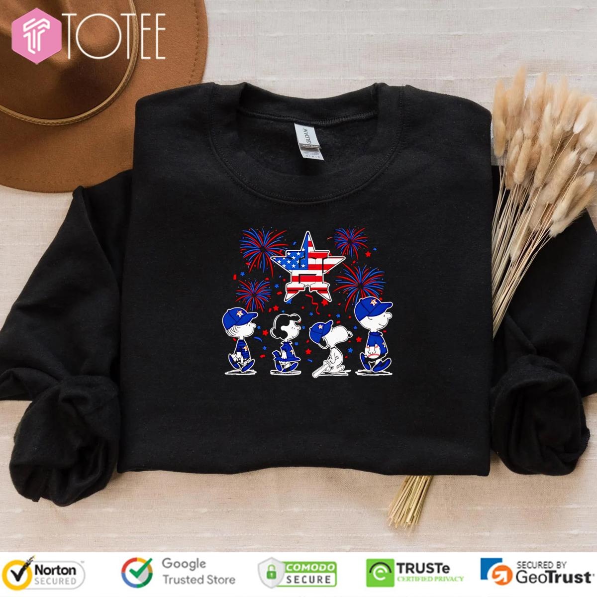 Peanuts Snoopy Houston Astros Fireworks 4Th Of July T-shirt 3
