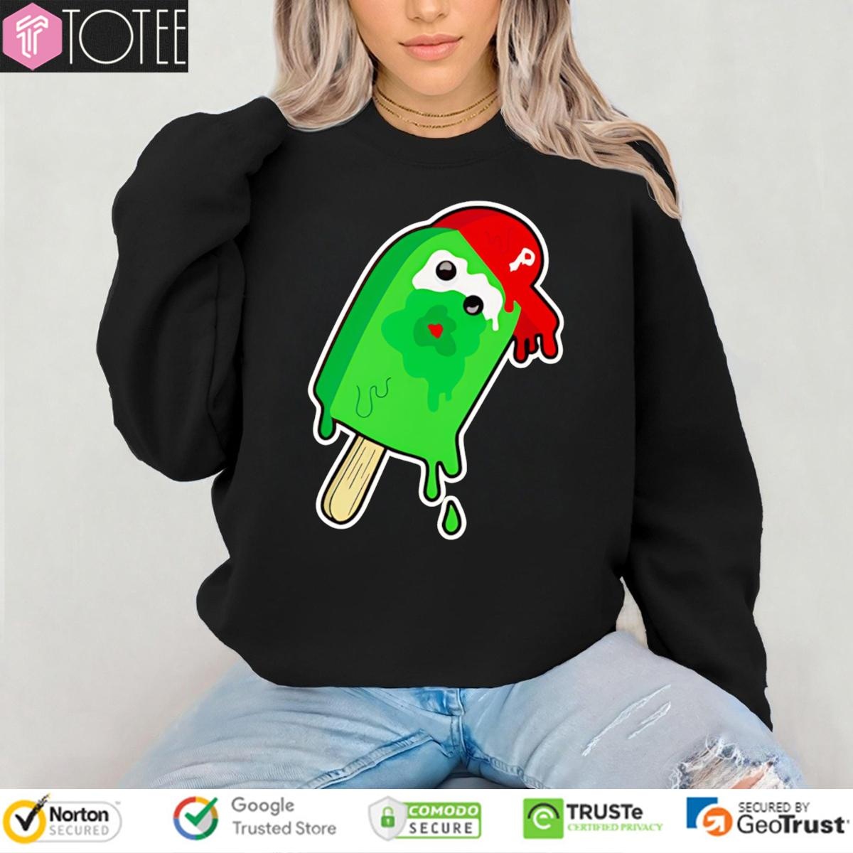 Phillie Phanatic Ice Cream Baseball Philadelphia Phillies Mascot T-shirt 3