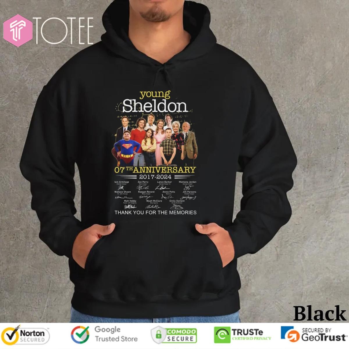 07Th Anniversary 2017-2024 Young Sheldon Signatures T-shirt 2