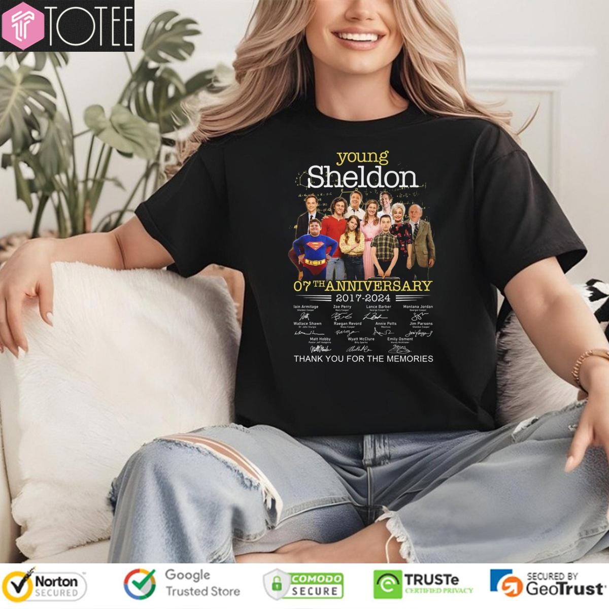 07Th Anniversary 2017-2024 Young Sheldon Signatures T-shirt 4