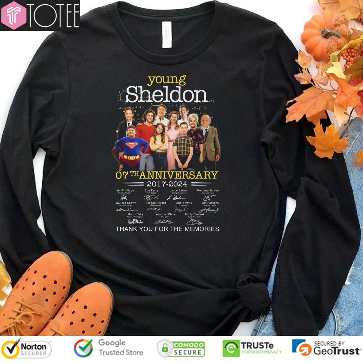 07Th Anniversary 2017-2024 Young Sheldon Signatures T-shirt 3
