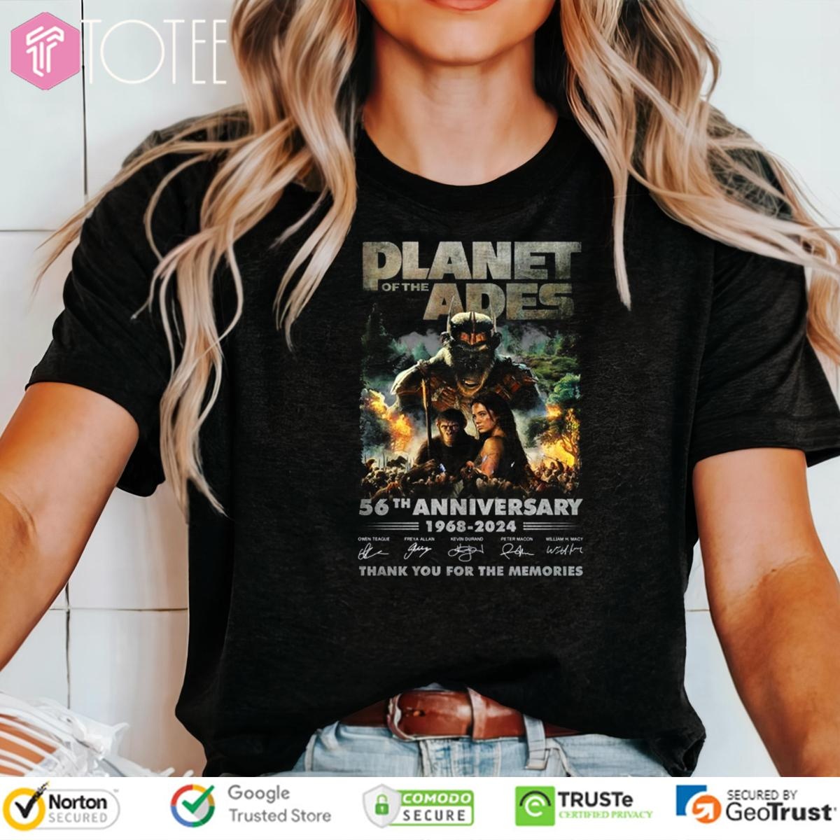 56Th Anniversary 1968-2024 Planet Of The Apes Signatures T-shirt 4