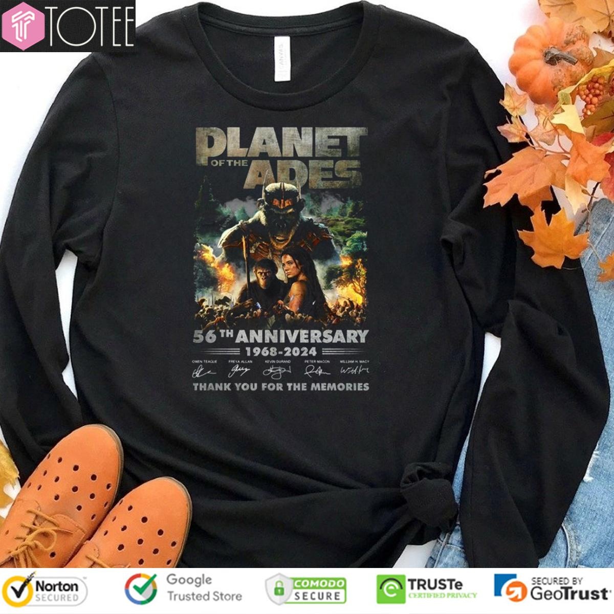 56Th Anniversary 1968-2024 Planet Of The Apes Signatures T-shirt 3