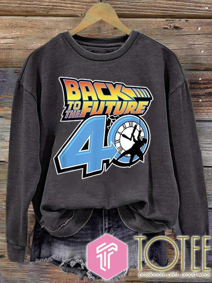 Back To The Future 40 Years Logo T-shirt 3
