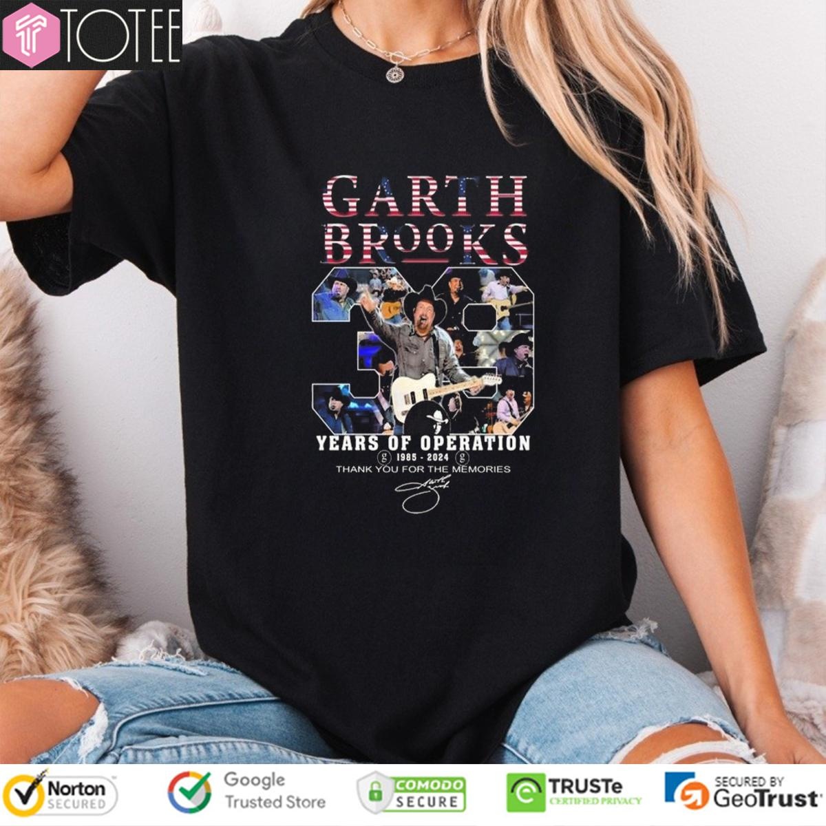 Garth Brooks 39 Years Of Operation 1985-2024 Signature T-shirt 4