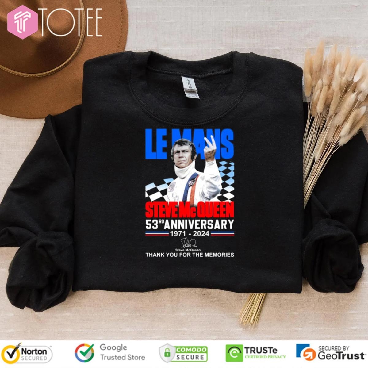 Le Mans Steve Mc Queen 53Rd Anniversary 1971-2024 Signature T-shirt 3