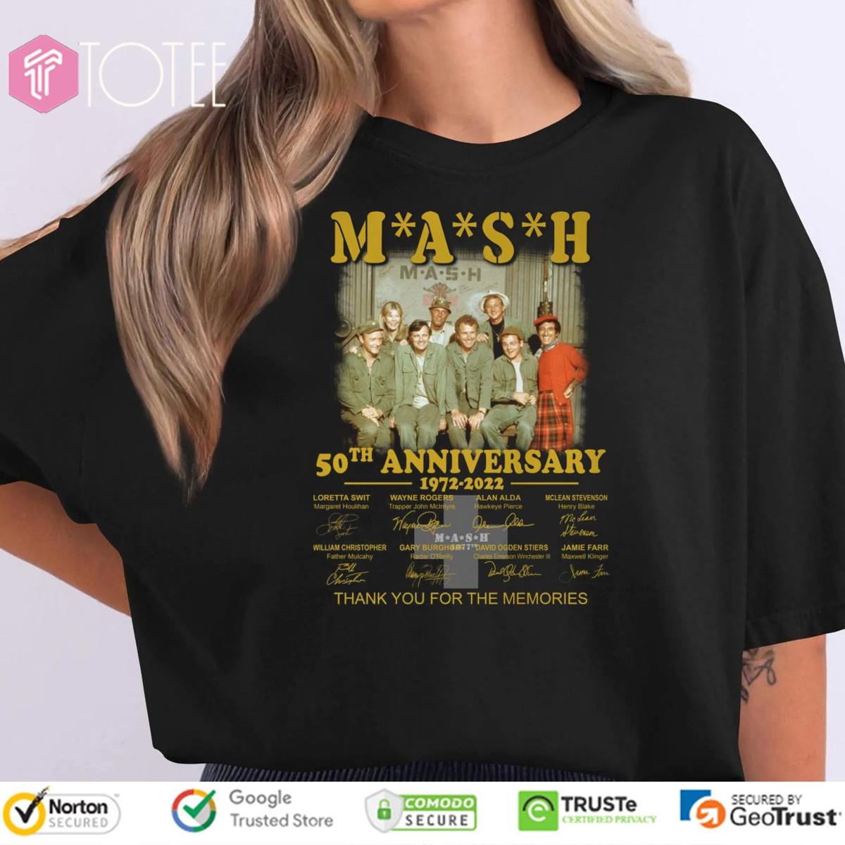 Mash 50Th Anniversary 1972 2022 Thank You For The Memories Signatures T-shirt 1