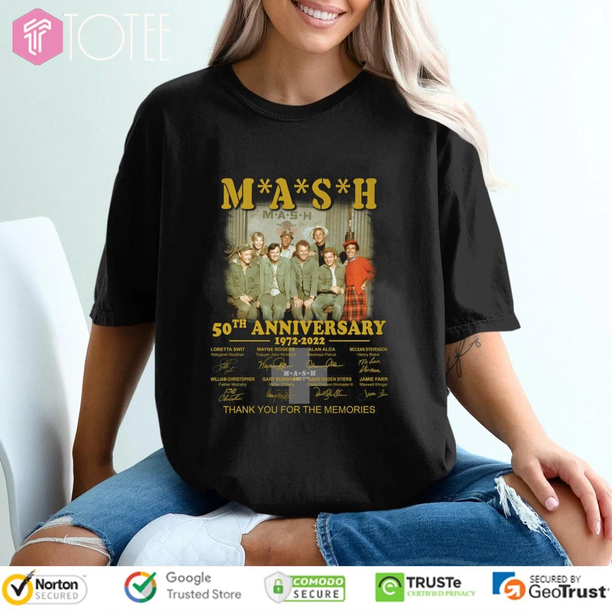 Mash 50Th Anniversary 1972 2022 Thank You For The Memories Signatures T-shirt 4