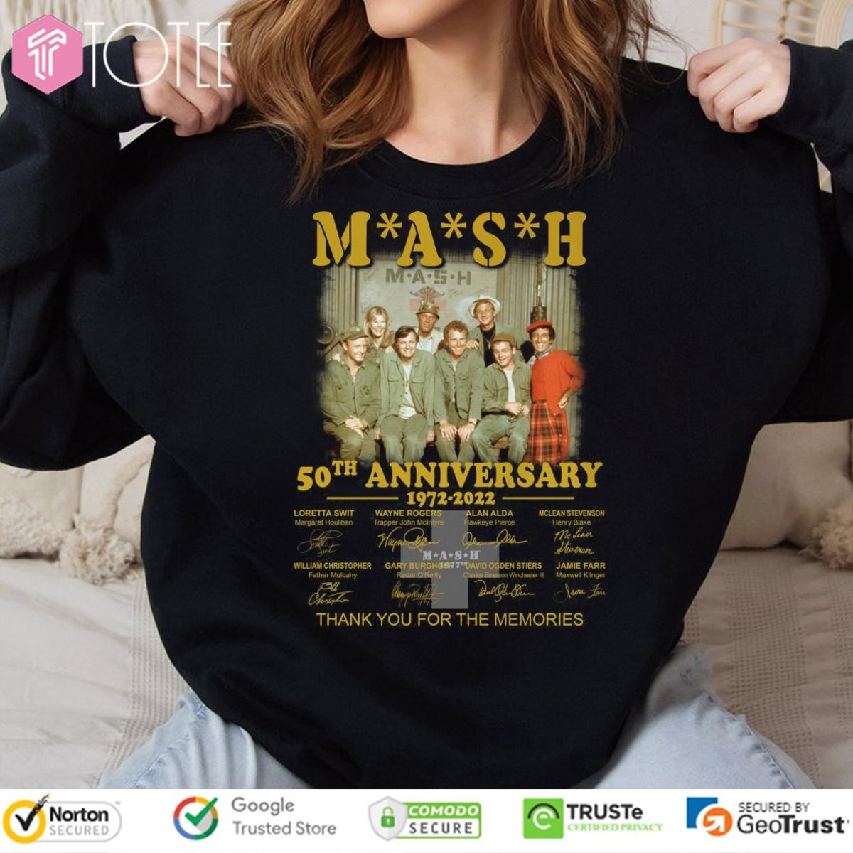 Mash 50Th Anniversary 1972 2022 Thank You For The Memories Signatures T-shirt 3