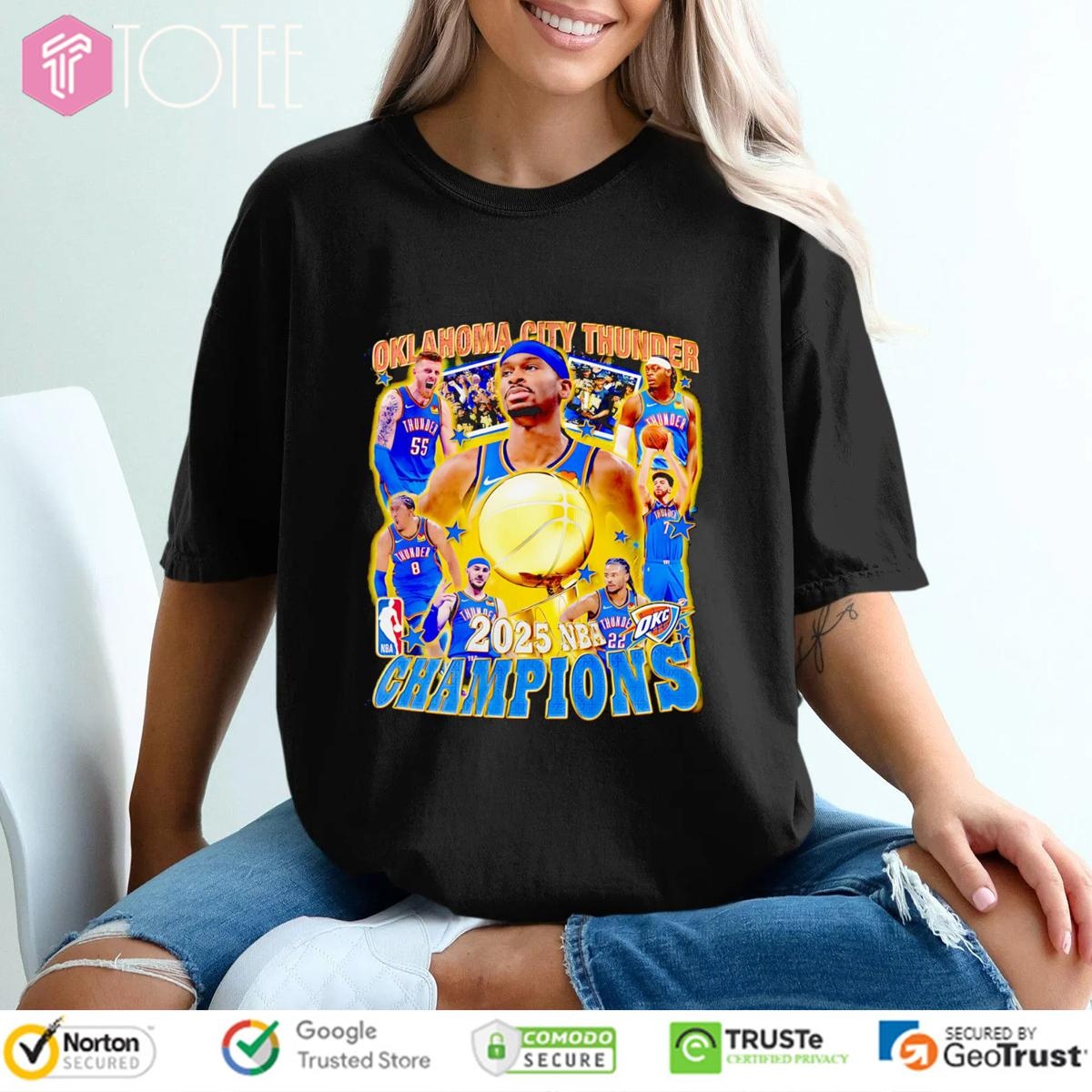 Oklahoma City Thunder Champions 2025 Nba Champions Vintage Bootleg T-shirt 4
