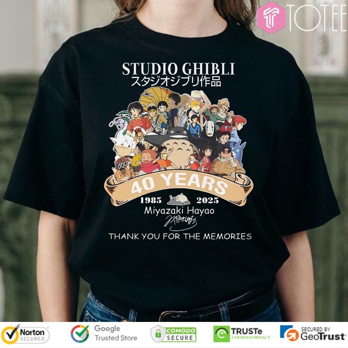 40 Years 1985–2025 Studio Ghibli Miyazaki Hayao Thank You For The Memories T-shirt