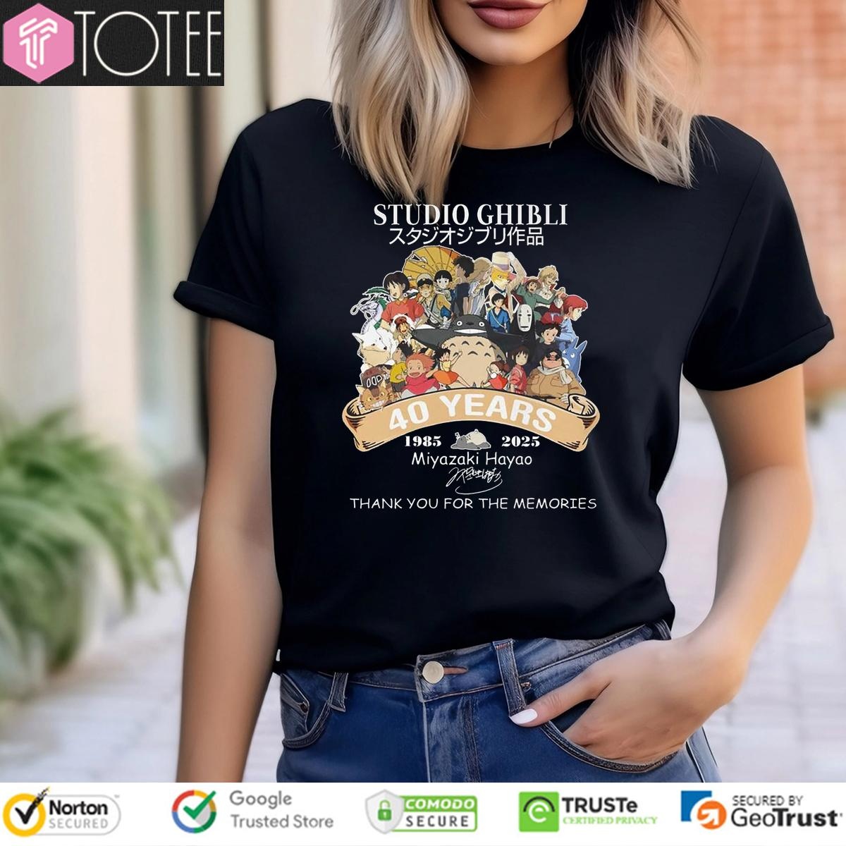 40 Years 1985–2025 Studio Ghibli Miyazaki Hayao Thank You For The Memories T-shirt 4