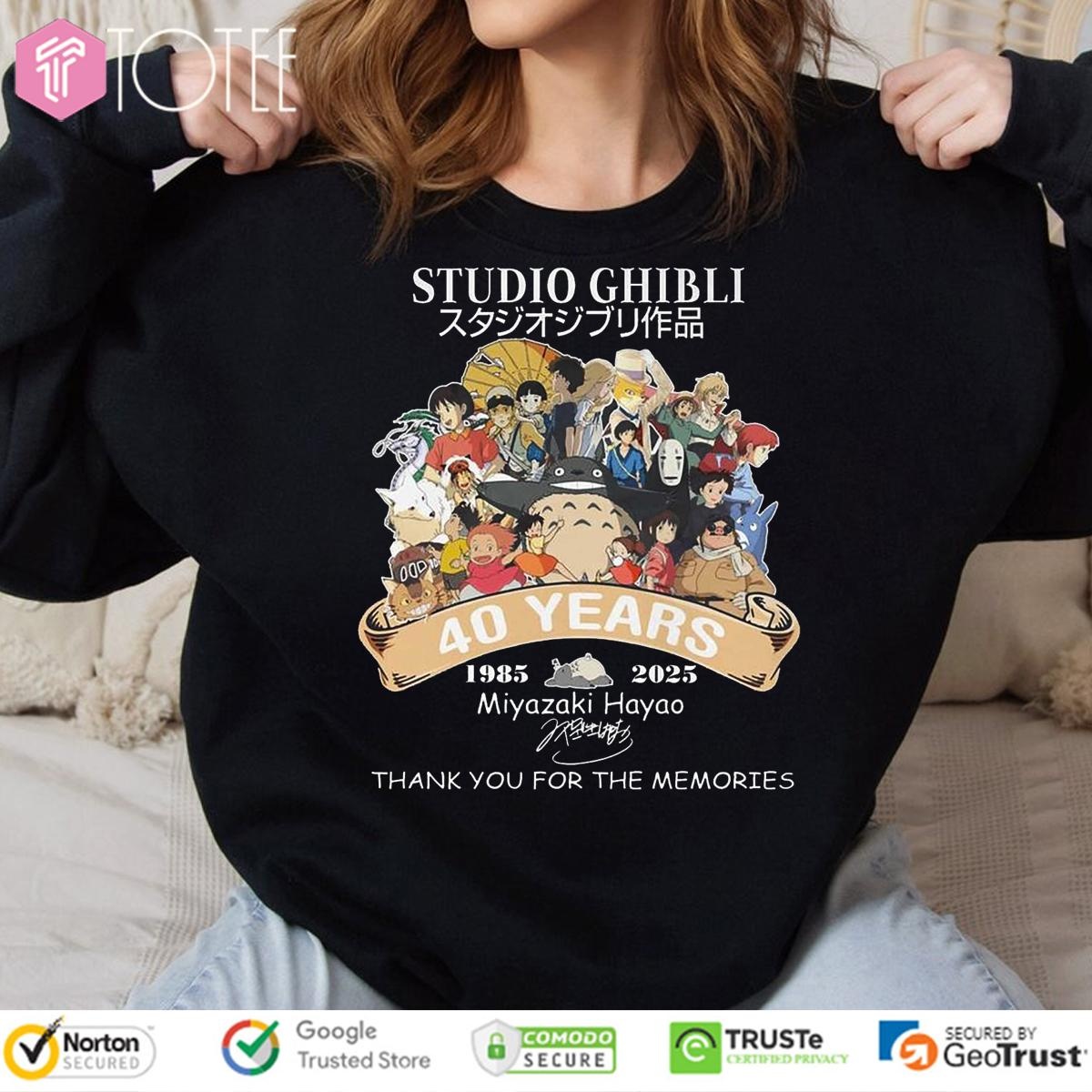 40 Years 1985–2025 Studio Ghibli Miyazaki Hayao Thank You For The Memories T-shirt 3