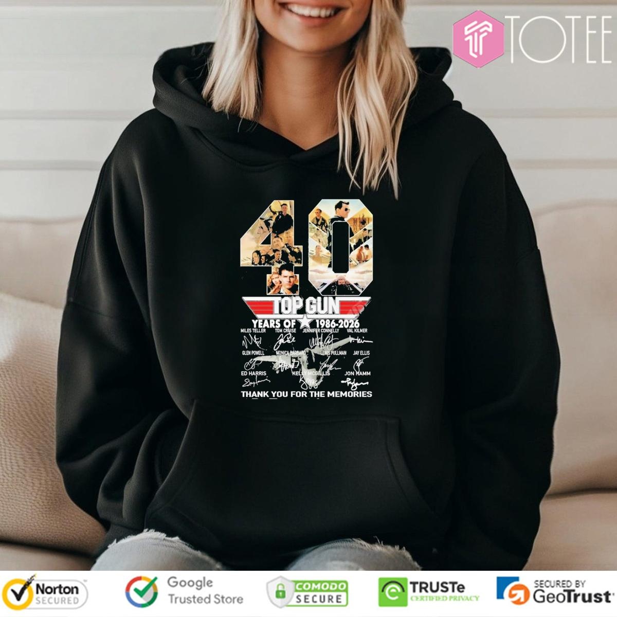 40 Years Of 1986-2026 Top Gun Signatures T-shirt 2