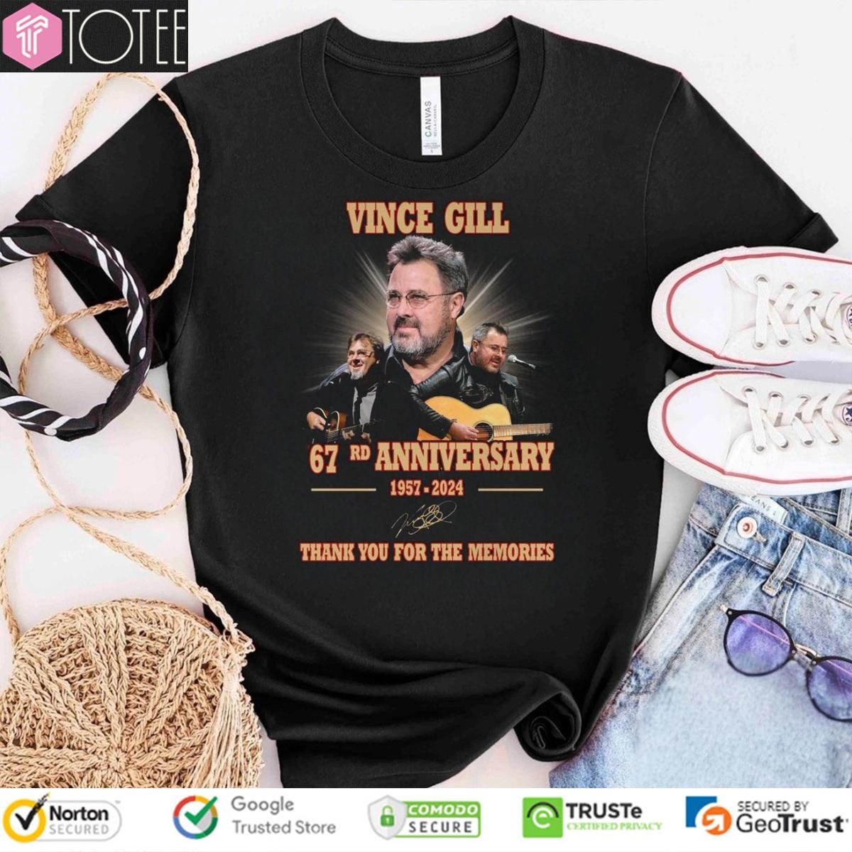 67Rd Anniversary 1957-2024 Vince Gill Signature T-shirt