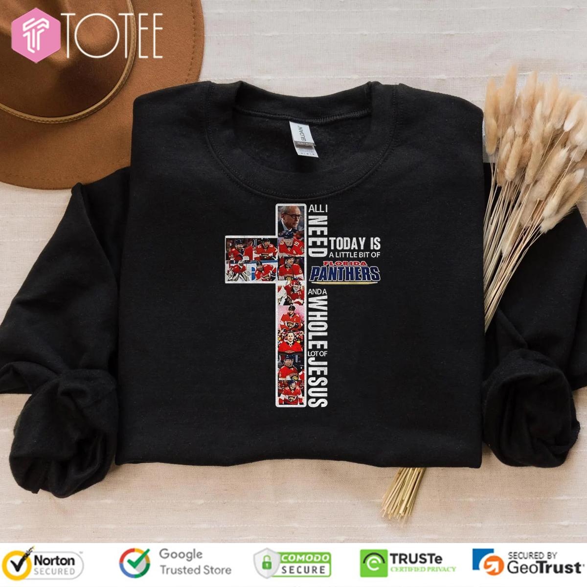 Cross All I Need Today Is A Little Bit Of Florida Panthers Hockey And Jesus T-shirt 3