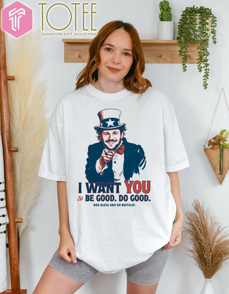 Josh Allen Parody Uncle Sam I Want You God Bless And Go Buffalo Bills T-shirt