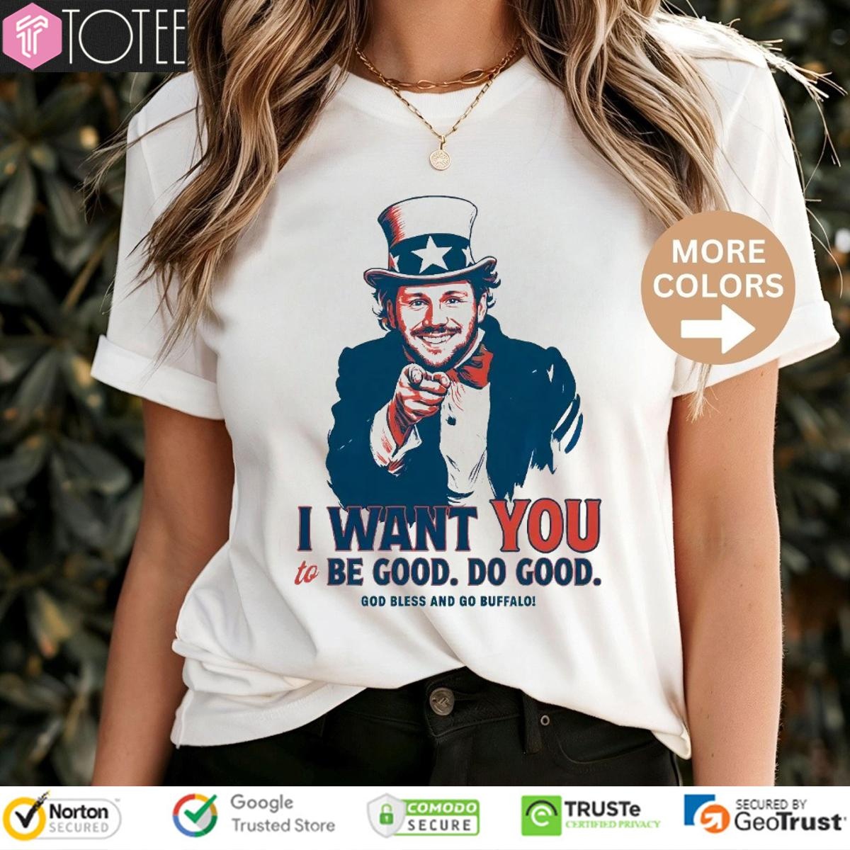 Josh Allen Parody Uncle Sam I Want You God Bless And Go Buffalo Bills T-shirt 4