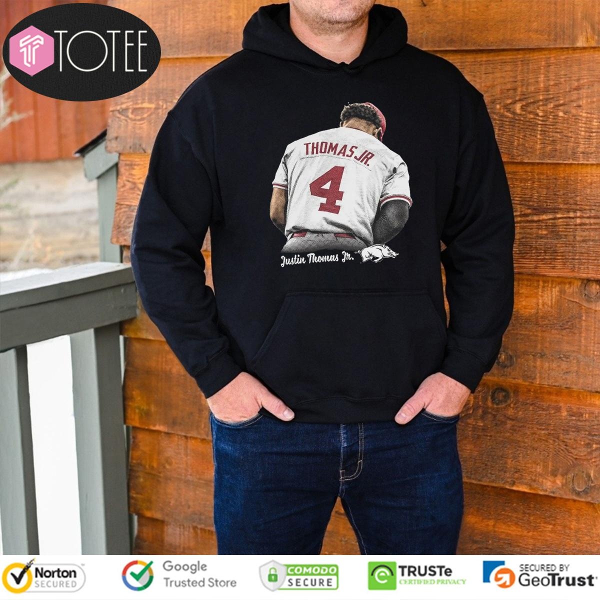 Justin Thomas Jr. 4 Arkansas Razorbacks Baseball T-shirt 2