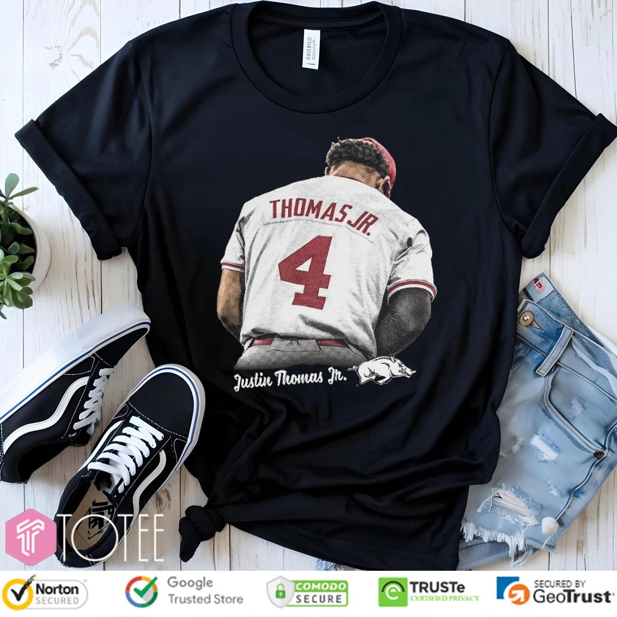 Justin Thomas Jr. 4 Arkansas Razorbacks Baseball T-shirt