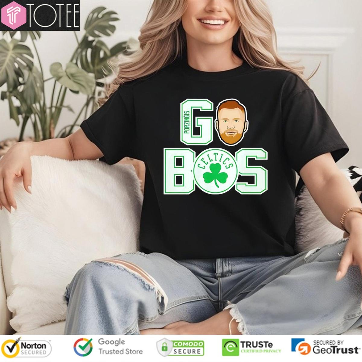 Kristaps Porzingis Go Bos Boston Celtics T-shirt 4