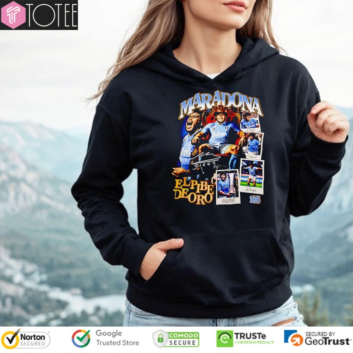 Maradona El Pibe De Oro Signature Vintage Bootleg T-shirt 2