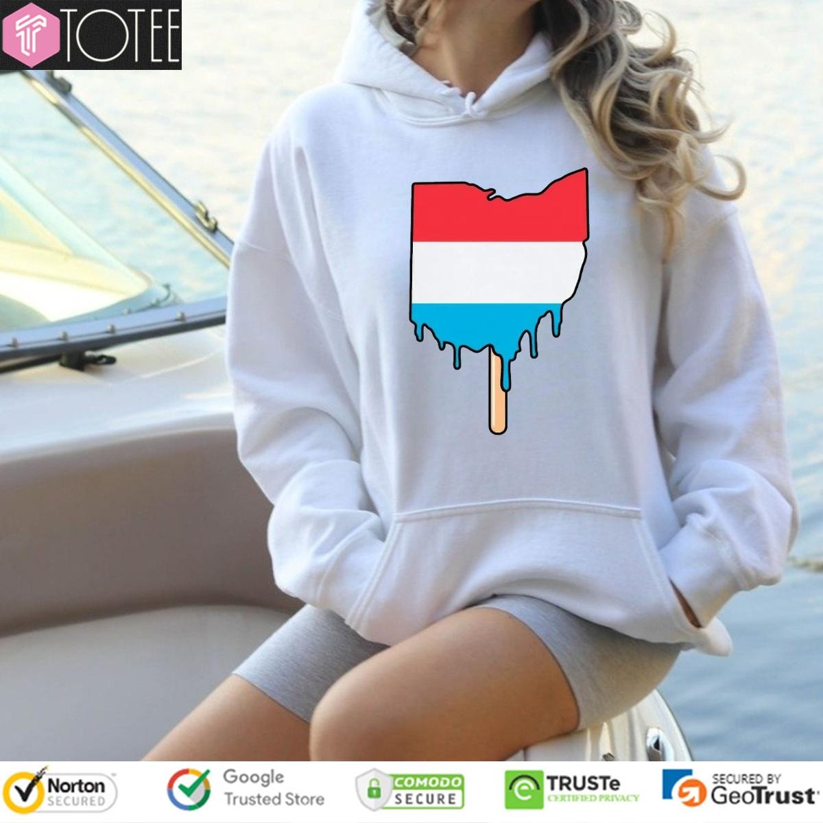 Ohio Luxembourg Flag Ice Cream T-shirt 2