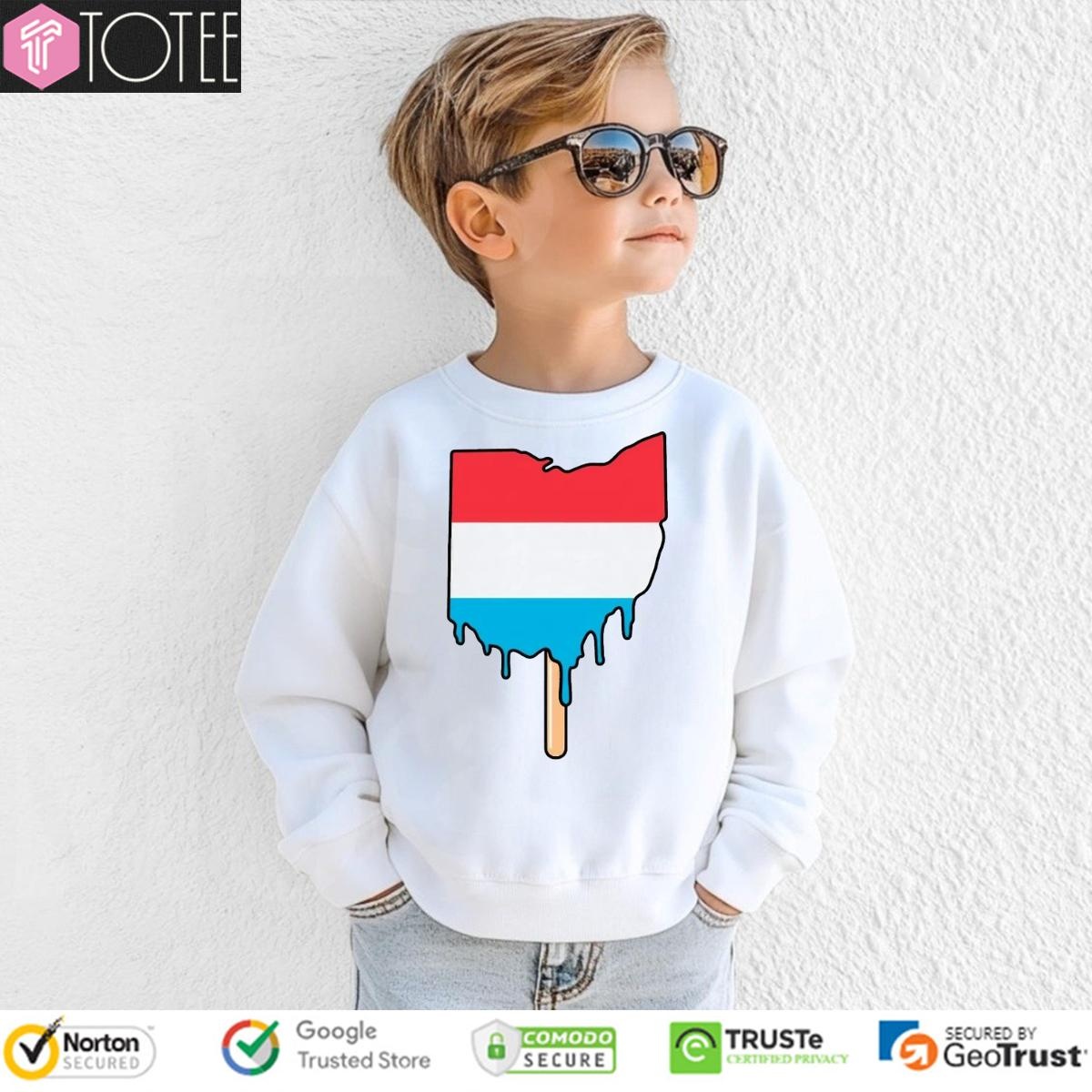Ohio Luxembourg Flag Ice Cream T-shirt 3