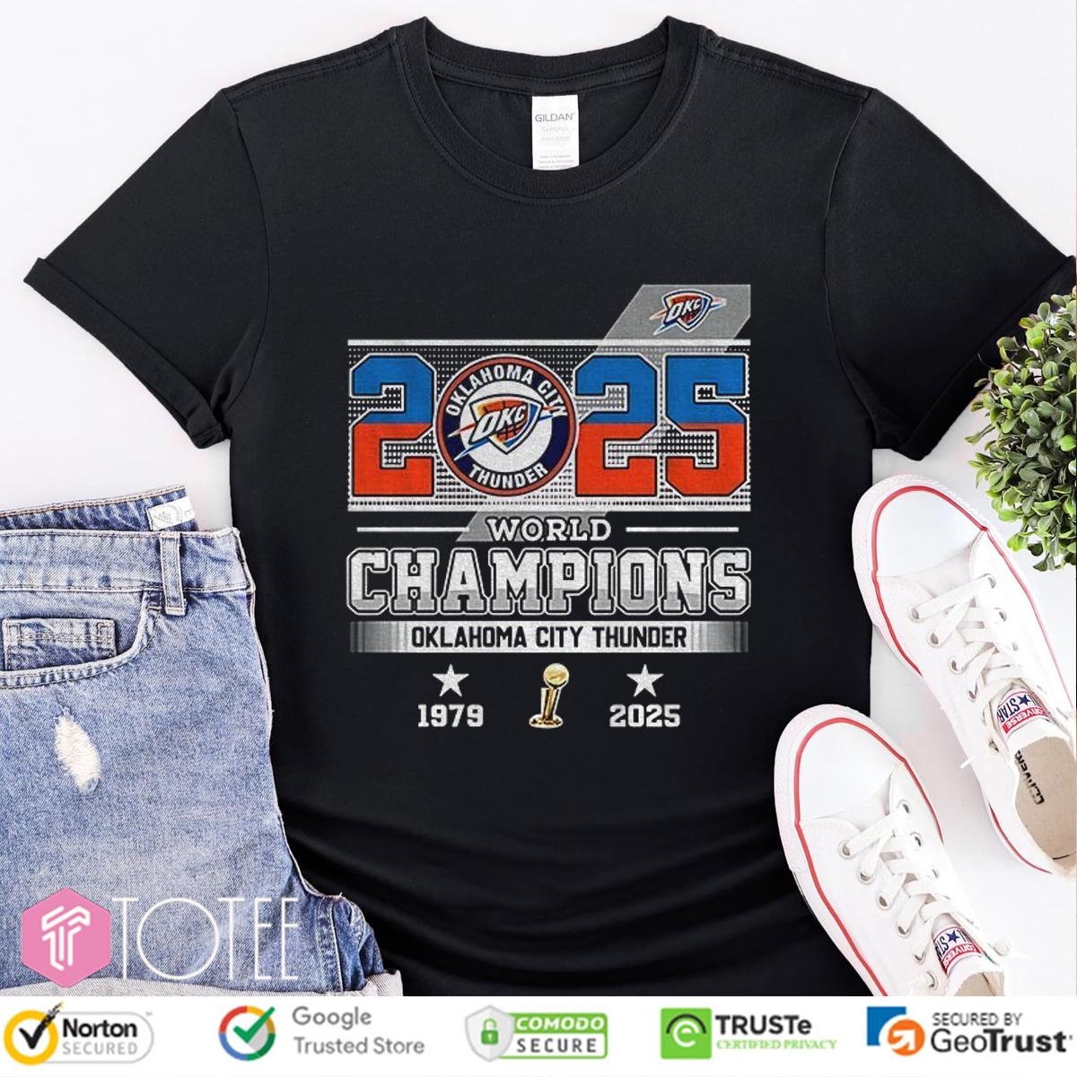 Okc Thunder Nba Basketball 2025 World Champions Logo T-shirt