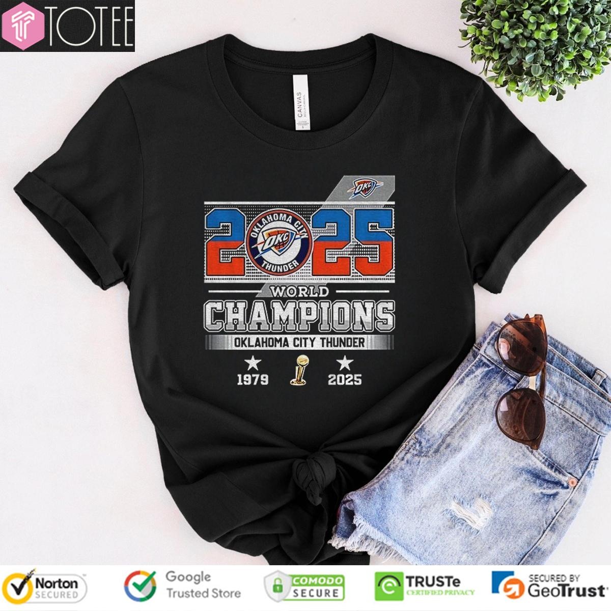 Okc Thunder Nba Basketball 2025 World Champions Logo T-shirt 4