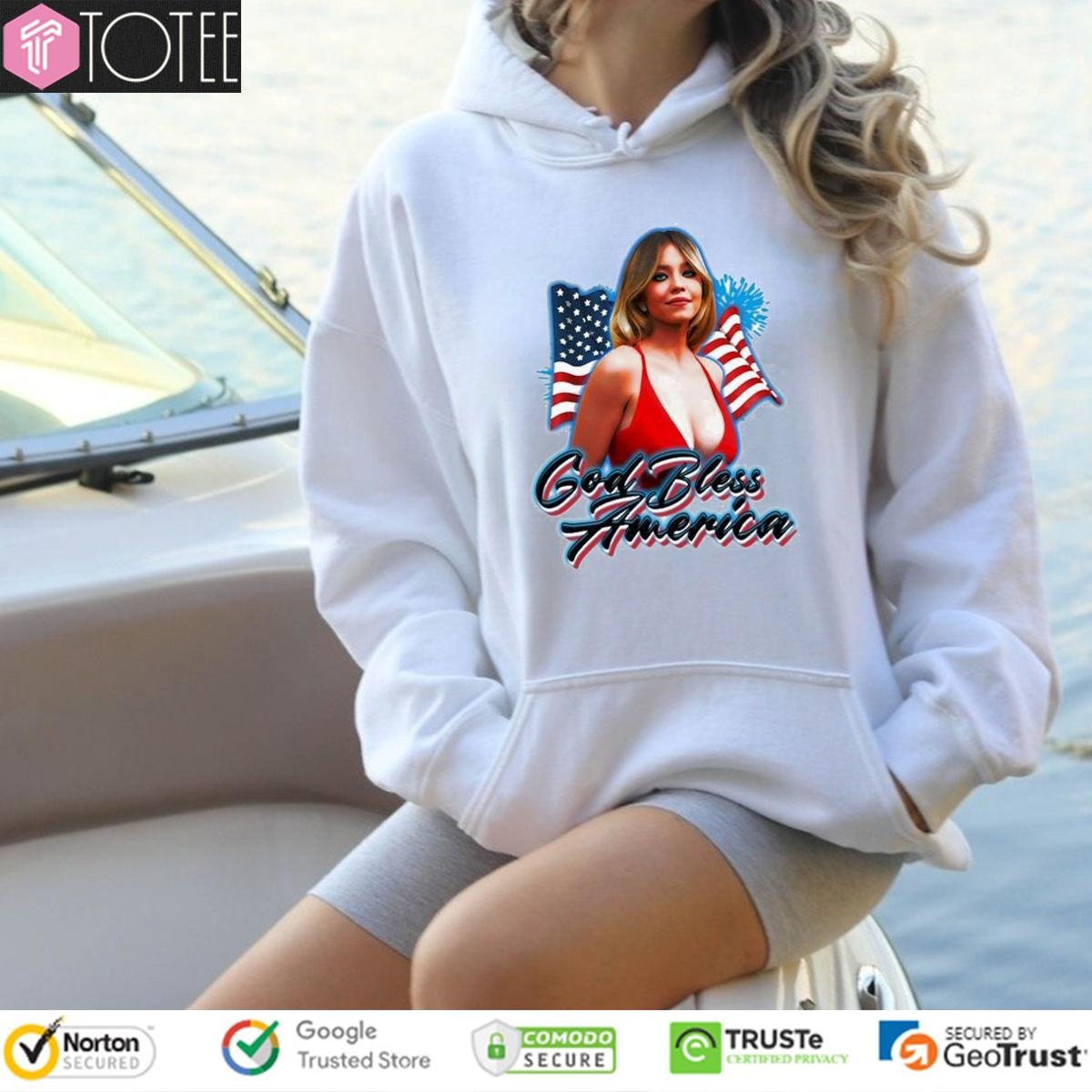 Sydney Sweeney God Bless America Flag Independence Day T-shirt 2