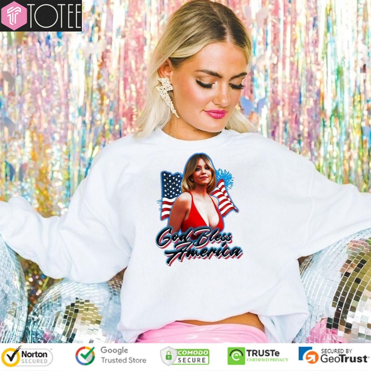 Sydney Sweeney God Bless America Flag Independence Day T-shirt 3