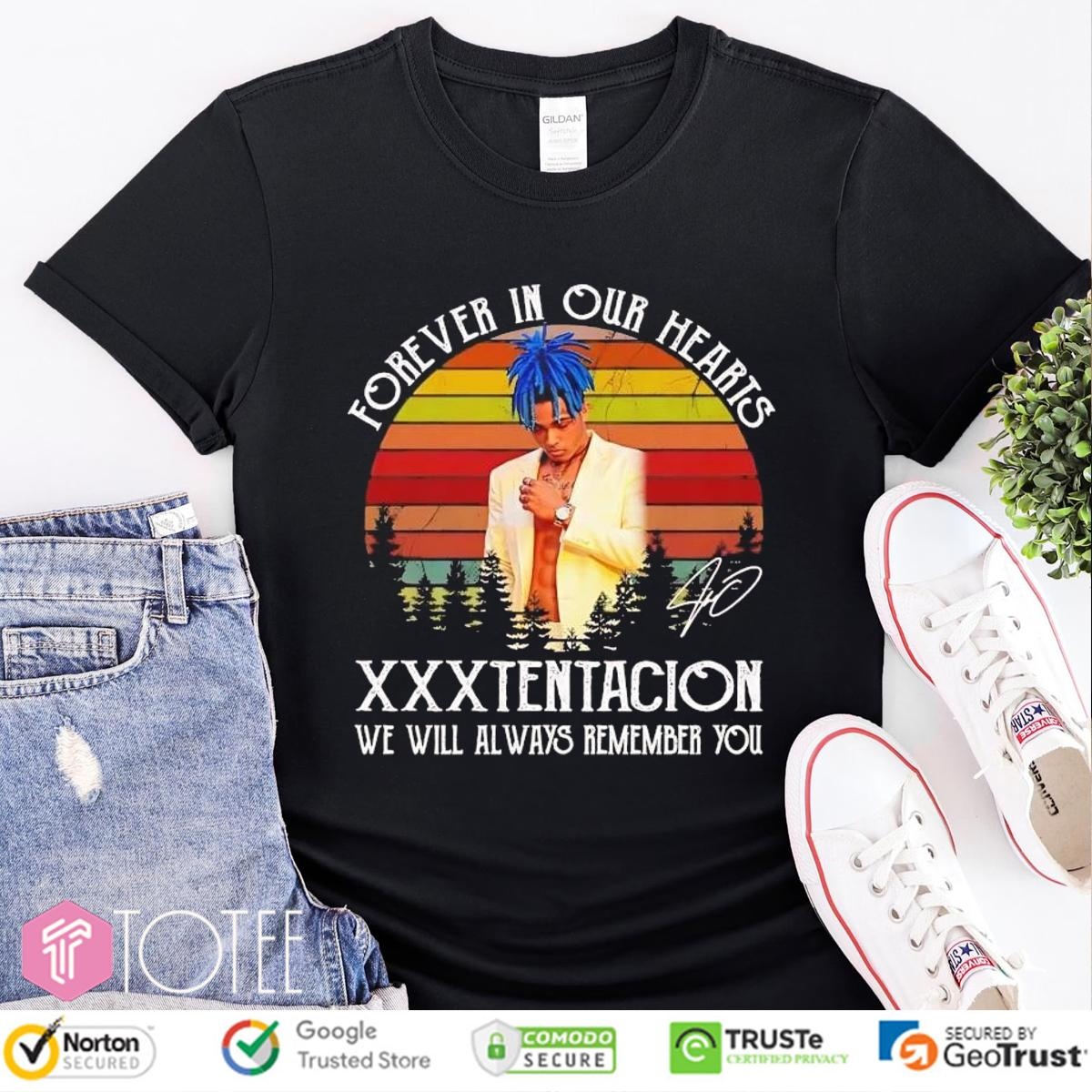 Xxxtentacion Forever In Our Hearts Signature Vintage Sunset T-shirt