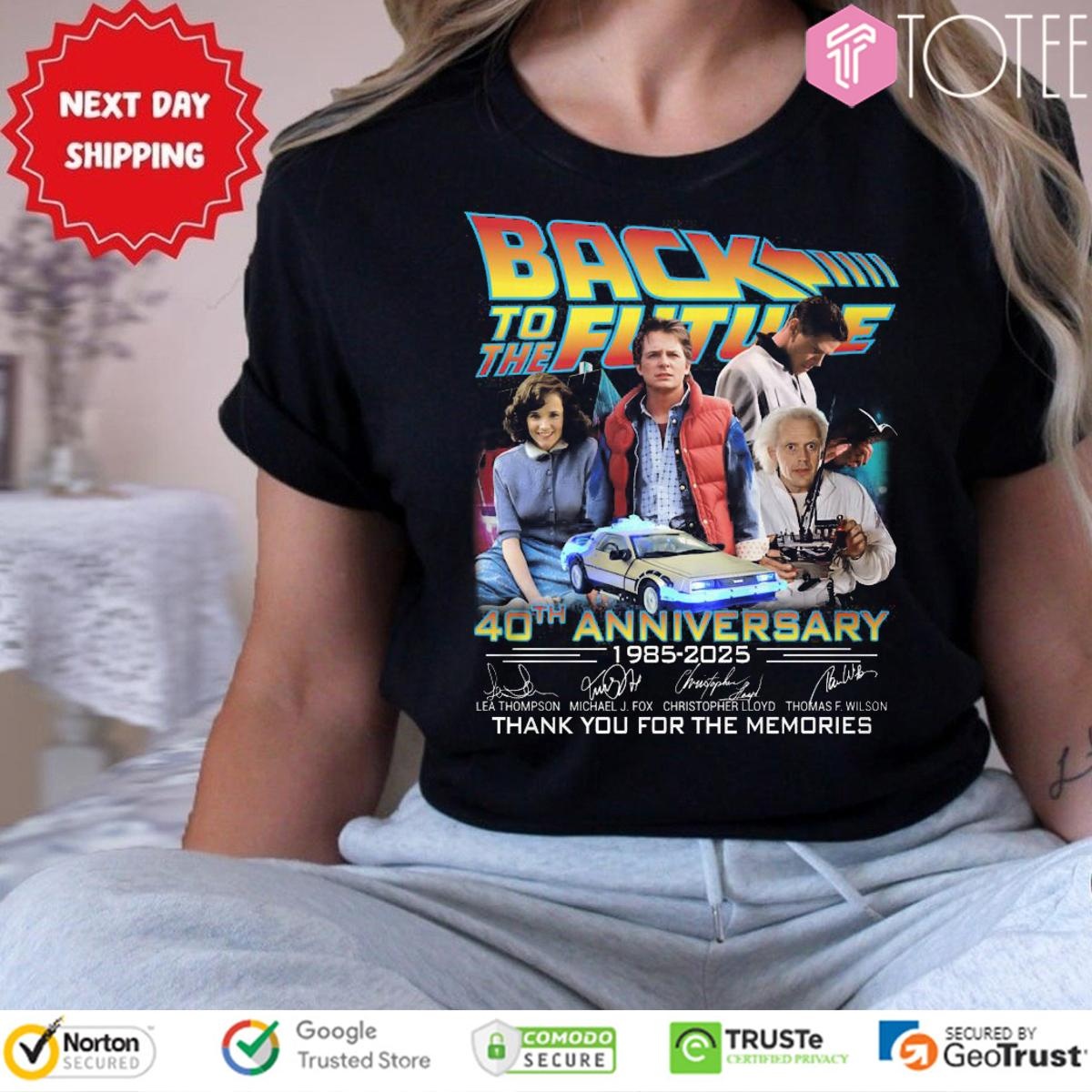 Back To The Future 40Th Anniversary 1985-2025 Thank You Memories Signatures T-shirt 4