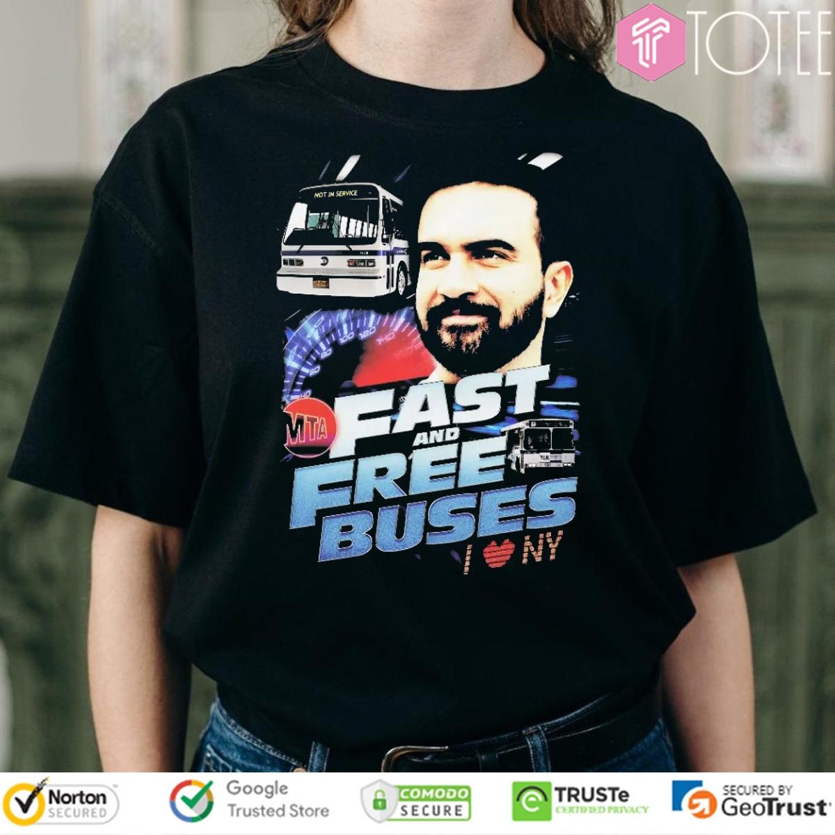 Mtabus Fast And Free Buses I Love Ny T-shirt