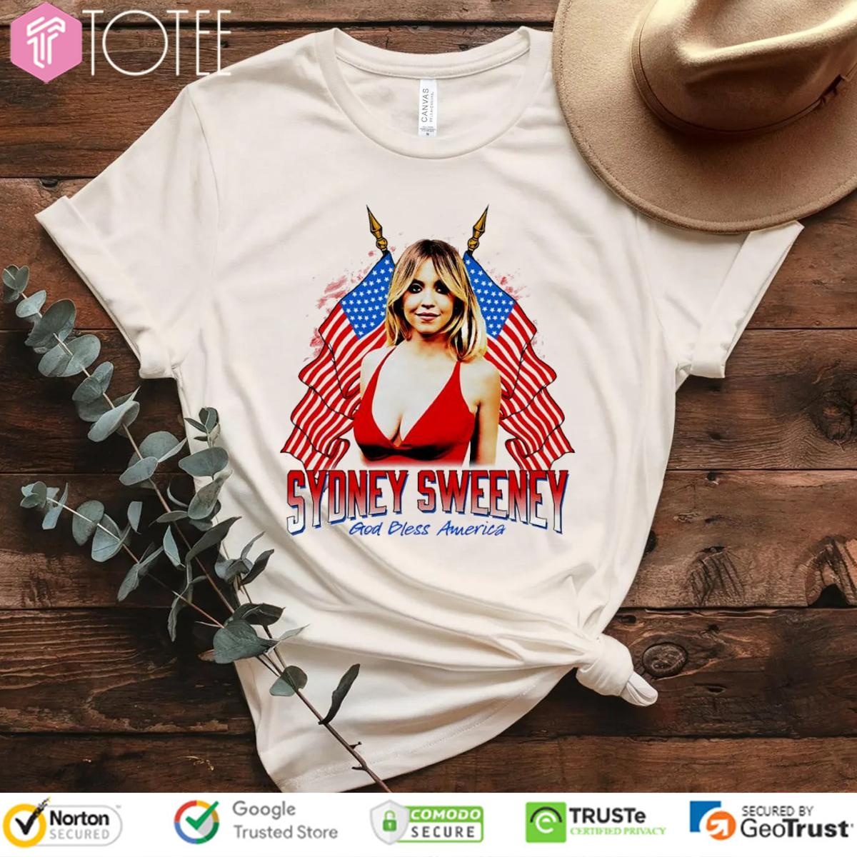 Sydney Sweeney God Bless America Flag Happy 4Th Of July T-shirt