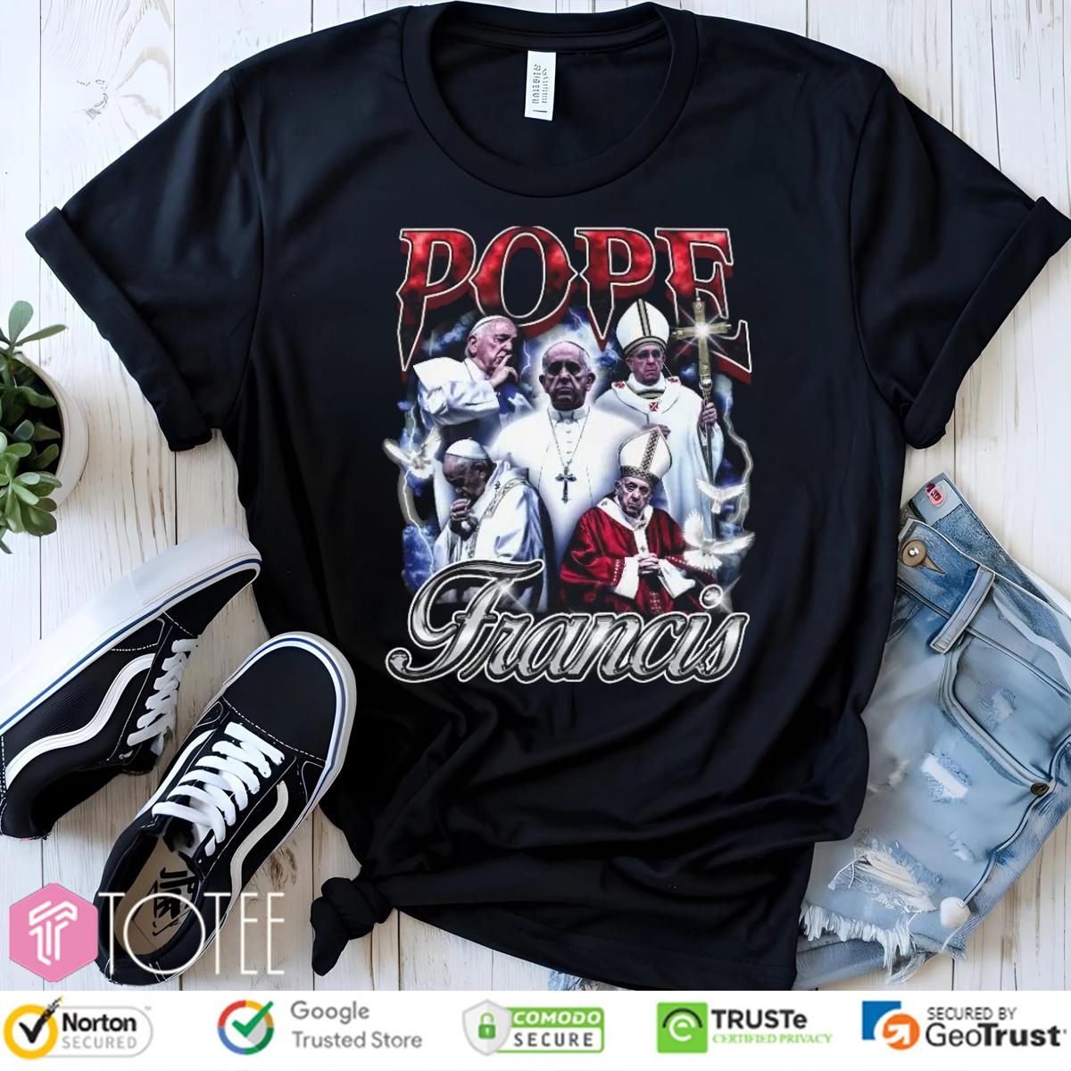 Pope Francis Graphic Vintage Bootleg T-shirt