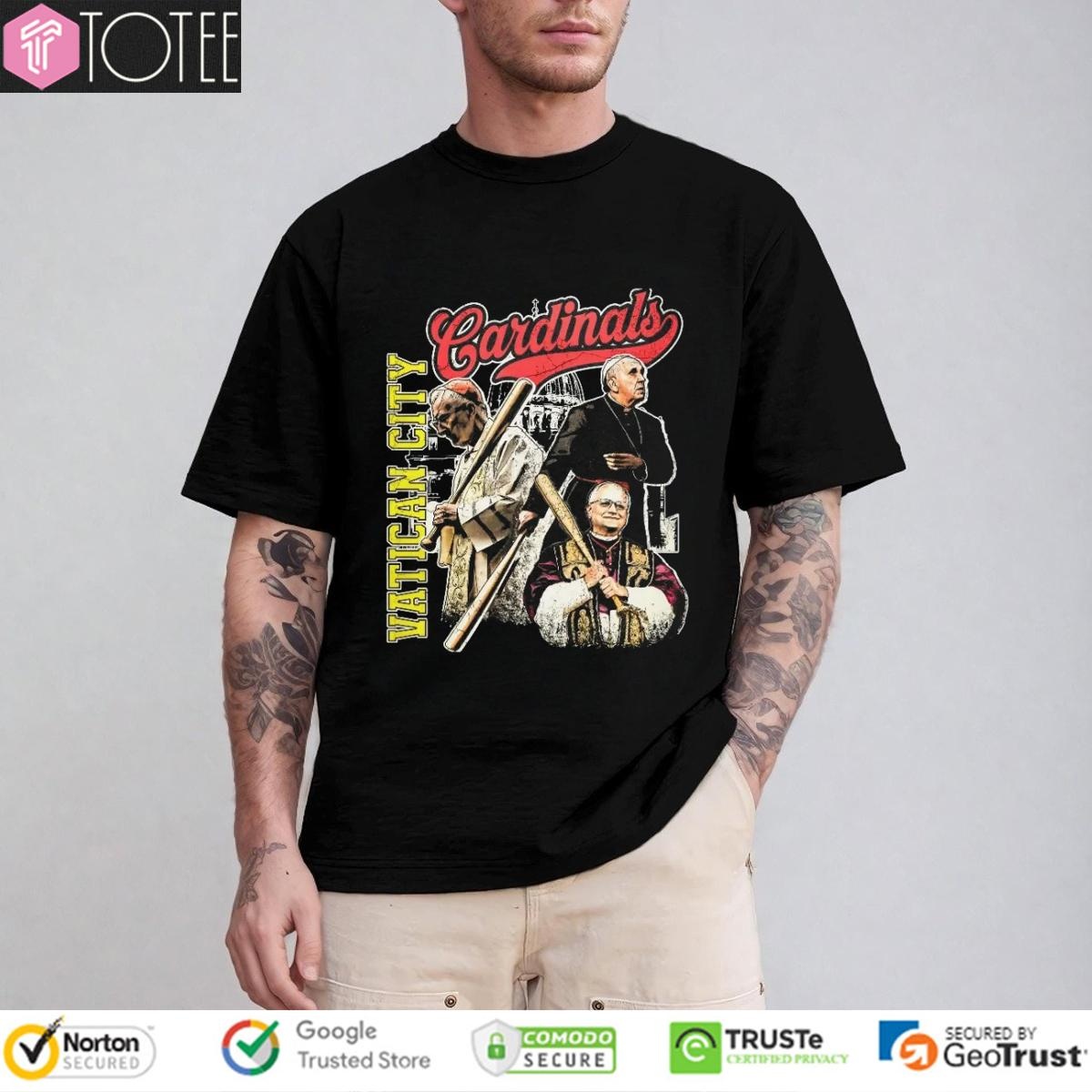 Vatican City Cardinals Baseball Parody Pope Leo Xiv Catholic T-shirt