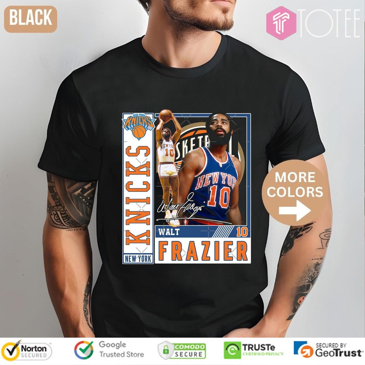 Walt Frazier Clyde New York Knicks Basketball Legend Signature T-shirt